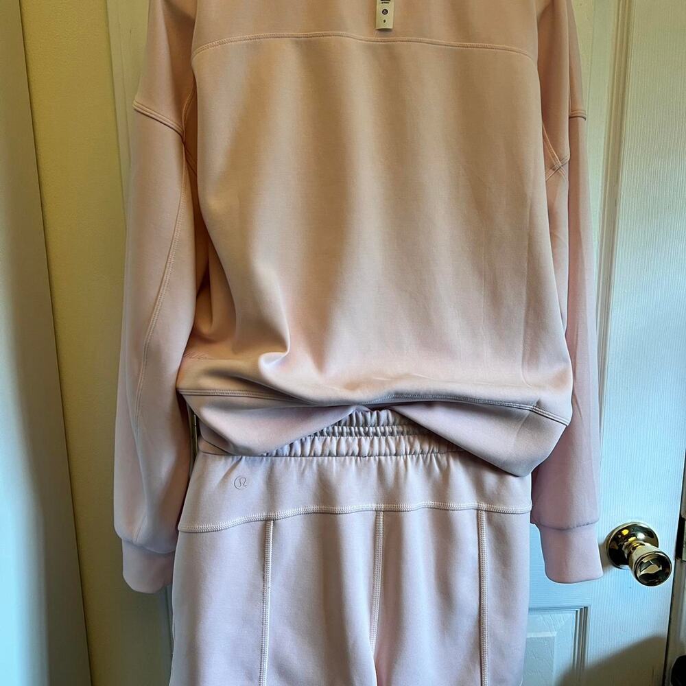 Lululemon softstreme light pink sweatshirt and shorts - Picture 3 of 7